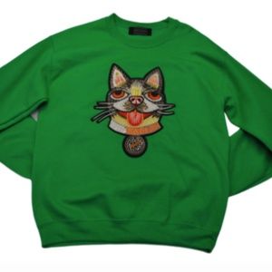 Green Silly Cat Sweatshirt